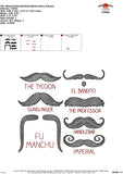 Mustache Guide Sketch Embroidery Design