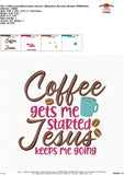 Coffee Jesus Embroidery Design