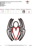 Spider Valentine Satin Stitch Applique Design