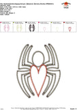 Spider Valentine Zigzag Stitch Applique Design