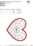 Spider Heart Satin Stitch Applique Design