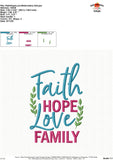 Faith Hope Love Family Embroidery Design