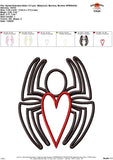 Spider Valentine Satin Stitch Applique Design