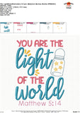 You are the Light of the World Embroidery Design