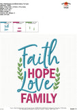 Faith Hope Love Family Embroidery Design