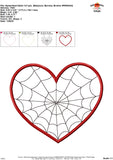 Spider Heart Satin Stitch Applique Design