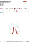 Softball with Bow Bean Stitch Applique Design (Copy)