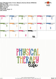 Physical Therapy Life Embroidery Design