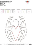 Spider Valentine Bean Stitch Applique Design