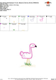 Flamingo Satin Applique Design