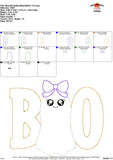 Boo Ghost Girl Bean Stitch Applique