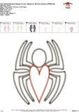 Spider Valentine Zigzag Stitch Applique Design