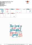 The Lord is my Strength and Song Embroidery Design