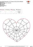 Spider Heart Stitch Applique Design