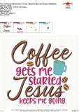 Coffee Jesus Embroidery Design