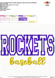 Rockets Baseball Applique Design 1827AD