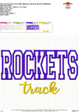 Rockets Track Applique Design 1833AD