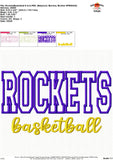 Rockets Basketball Applique Design 1828AD