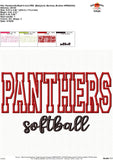 Panthers Softball Applique Design 1809AD