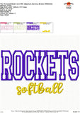 Rockets Softball Applique Design 1831AD