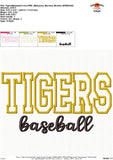 Tigers Baseball Applique Design 1816AD