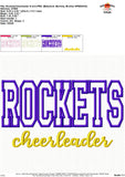 Rockets Cheerleader Applique Design 1829AD