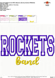 Rockets Band Applique Design 1826AD