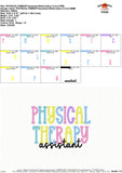 Physical Therapy Assistant Embroidery Design 1771AD