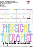 Physical Therapist Embroidery Design
