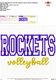 Rockets Volleyball Applique Design 1834AD