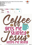 Coffee Jesus Embroidery Design