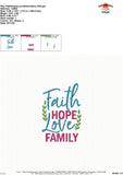Faith Hope Love Family Embroidery Design