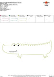 Crocodile Bean Stitch Applique Design