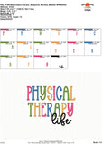Physical Therapy Life Embroidery Design