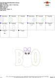 Boo Ghost Girl Bean Stitch Applique