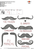 Mustache Guide Sketch Embroidery Design