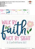 Walk By Faith Embroidery Design