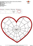 Spider Heart Satin Stitch Applique Design