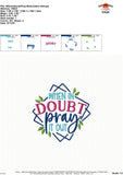When in Doubt Pray it Out Embroidery Design