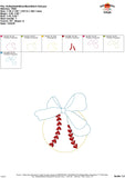 Softball with Bow Bean Stitch Applique Design (Copy)