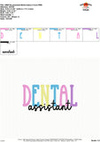 Dental Assistant Embroidery Design 1762AD