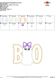 Boo Ghost Girl Zigzag Applique