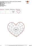 Spider Heart Zigzag Stitch Applique Design