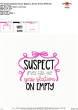 Suspect Drives Past the Gas Station on Empty Embroidery Design