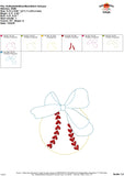 Softball with Bow Bean Stitch Applique Design (Copy)