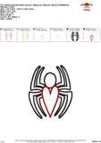 Spider Valentine Satin Stitch Applique Design