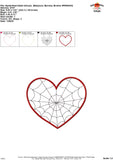 Spider Heart Satin Stitch Applique Design