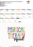 Physical Therapy Squad Embroidery Design
