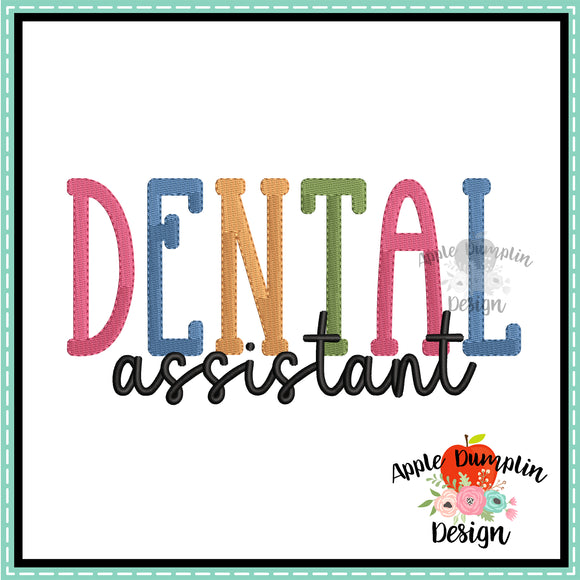Dental Assistant Embroidery Design