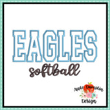 Eagles Softball Applique Design 1797AD